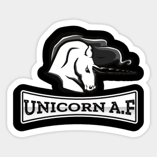 Unicorn AF, Funny Cute, Unicorn Gift, Unicorn Meme Sticker